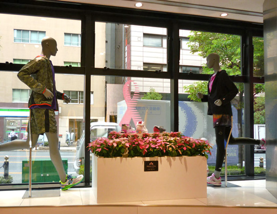 ニューバランス大阪の店頭ディスプレイにプリンセチアも サントリーフラワーズ 花とおしゃべりブログ